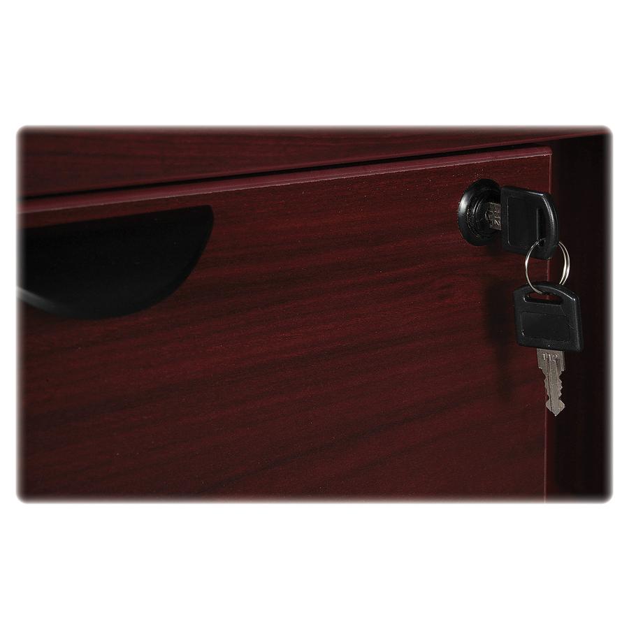 Lorell Prominence 2.0 Left Return - Rectangle - 29" Height x 48" Width x 24" Depth, 1" Thickness Top - Total Drawer(s): 2 - Band Edge - Material: Particleboard - Finish: Laminate - 1 Each. Picture 7