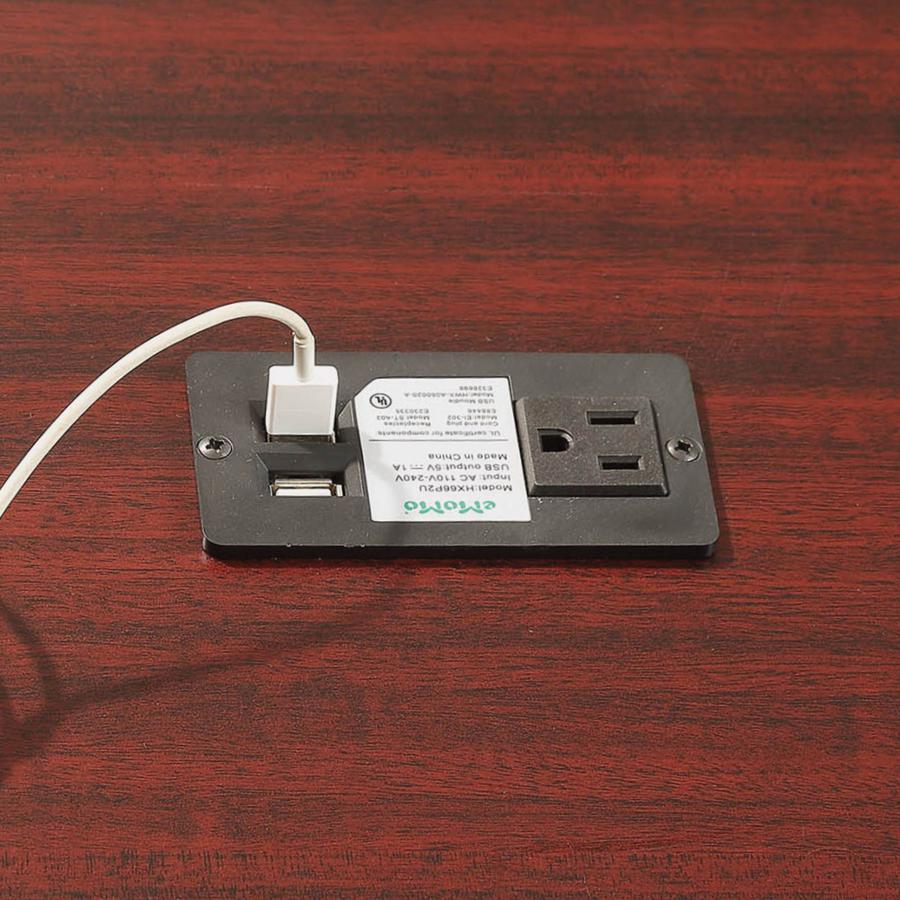 Lorell Fuze Modular Series Lounge Connector Unit - Four-legged Base - Black - Mahogany, Leather, Aluminum - 1 Each. Picture 7