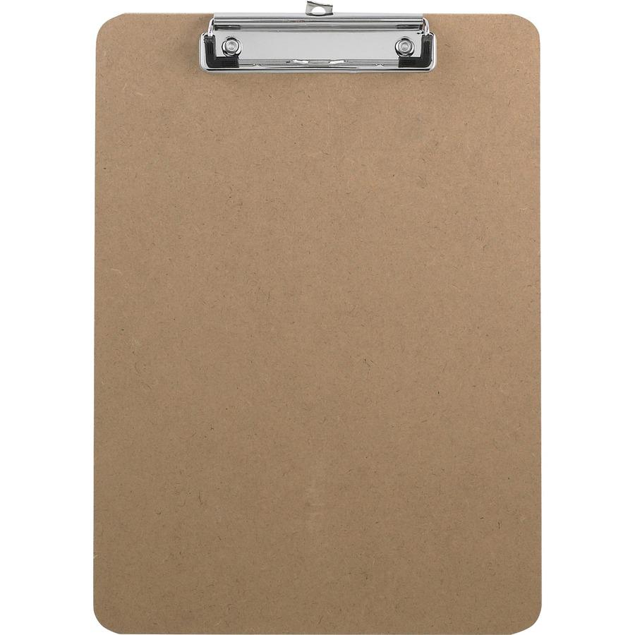 Business Source Flat Clip Clipboard - 9" x 12 1/2" Sheet Size - Hardboard - Brown - 6 / Box. Picture 3