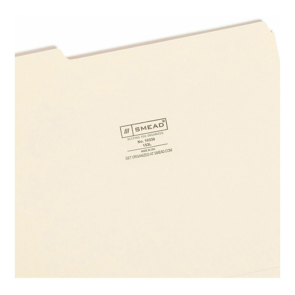 Smead 1/3 Tab Cut Letter Recycled Top Tab File Folder - 8 1/2" x 11" - 3/4" Expansion - Top Tab Location - Assorted Tab Position - 11 pt. - 1 Plys - Manila - Sturdy, Rounded Corner - 10% Recycled - 10. Picture 12