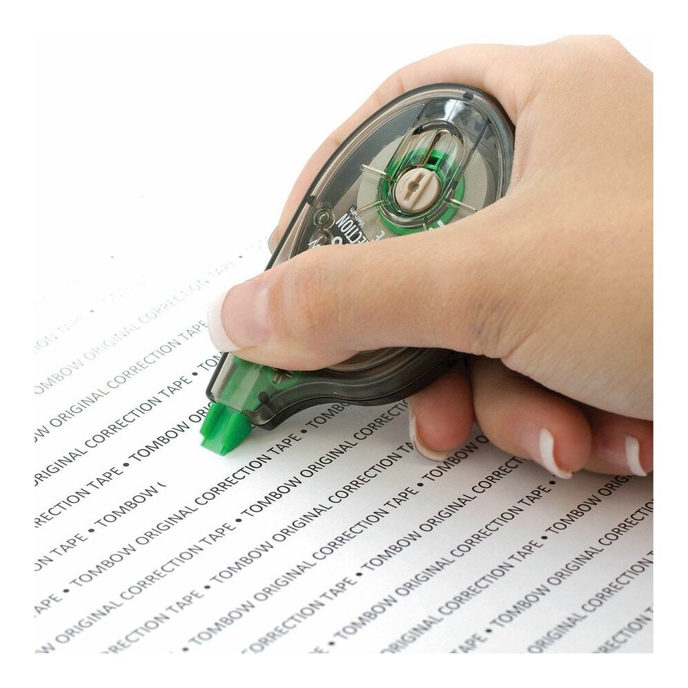 Tombow Original Mono Correction Tape - 0.16" Tape Width x 32.81 ft Tape Length - 1 Line(s) - White Tape - Ergonomic Dispenser - Non-refillable - White - 6 / Box. Picture 6