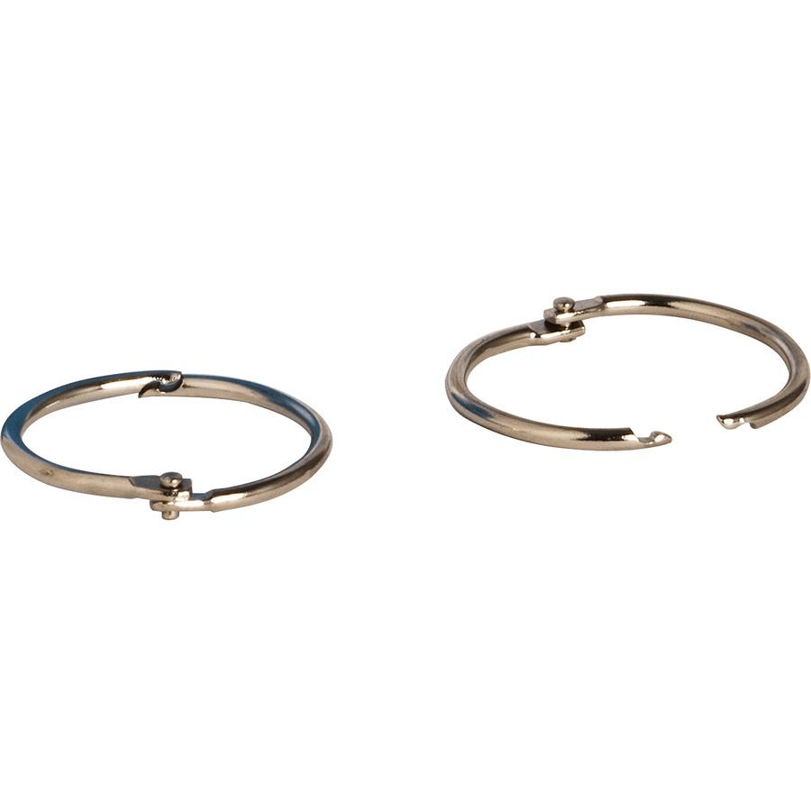 Business Source Standard Book Rings - 1.5" Diameter - Silver - Nickel Plated - 100 / Box. Picture 10