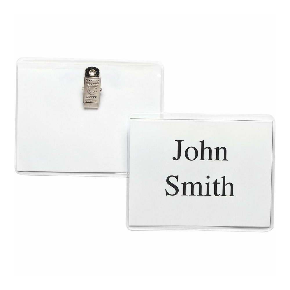 Business Source Clip Holder Style Badge Kit - Clear - 50/Box - 5 / Bundle. Picture 7