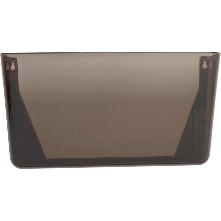 Lorell Wall File Pockets - 14.75" Height x 13.13" Width x 4.25" Depth - Smoke - 3 / Pack. Picture 6