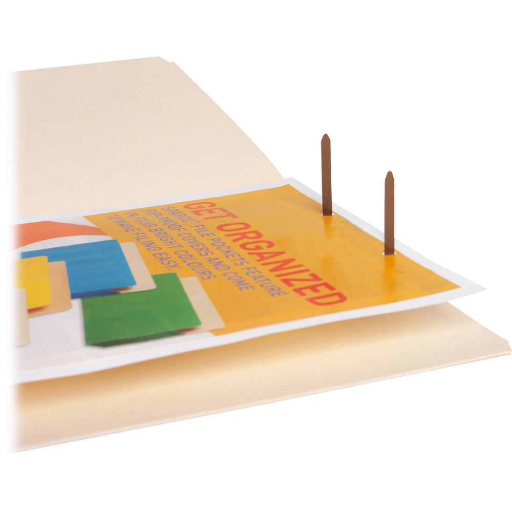 Business Source Straight Tab Cut Letter Recycled Fastener Folder - 8 1/2" x 11" - 2 Fastener(s) - 10% Recycled - 50 / Box. Picture 3