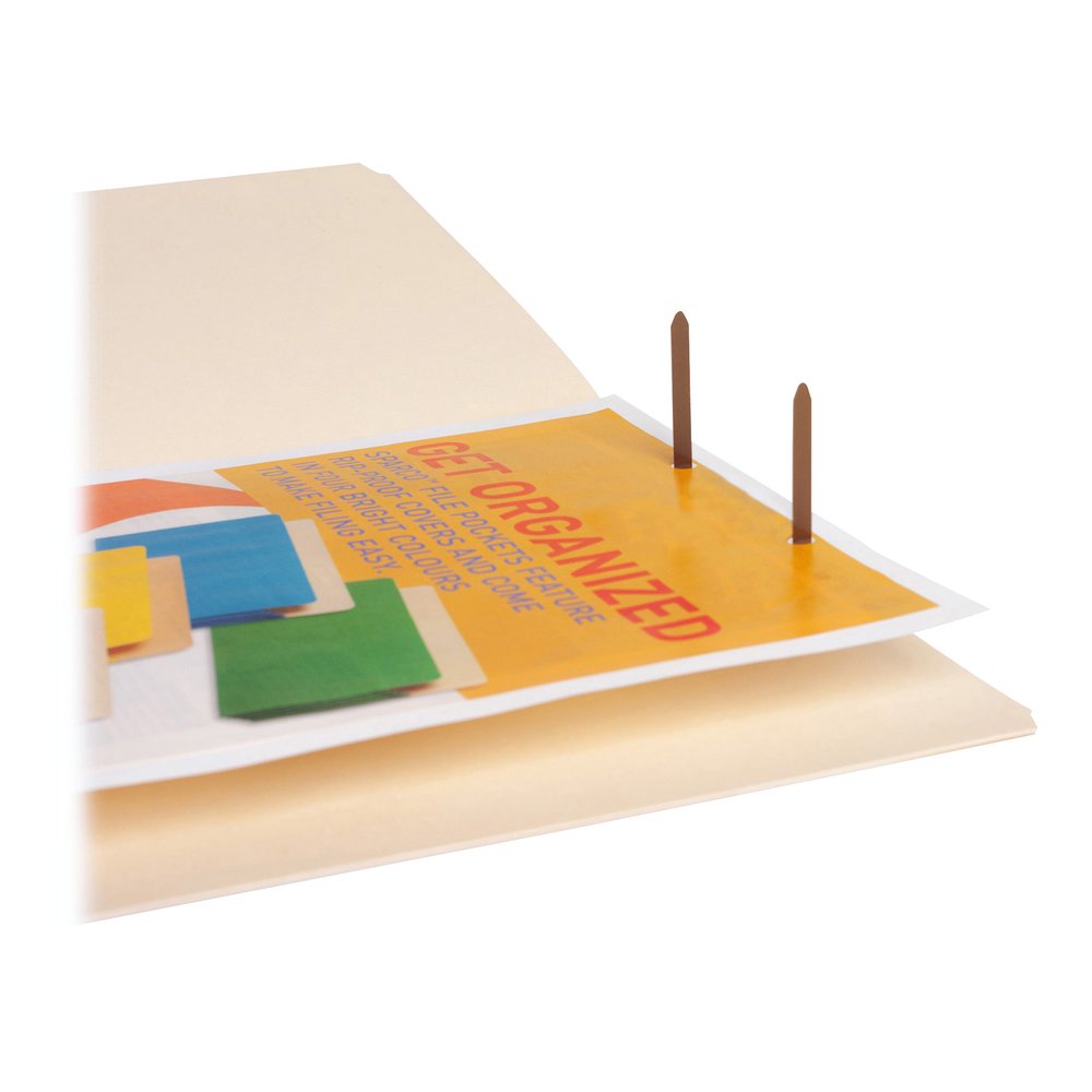 Business Source Straight Tab Cut Letter Yes Fastener Folder - 8 1/2" x 11" - 2 Fastener - 2" Fastener Capacity - 11 pt. - Indexed Filing System, Bonded Fastener - 10% Recycled - 50/Box - 5 / Carton. Picture 4