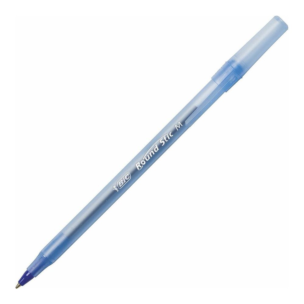 BIC Round Stic Ballpoint Pens - Blue Ink - Blue Barrel - 1/Box - 6 / Bundle. Picture 6