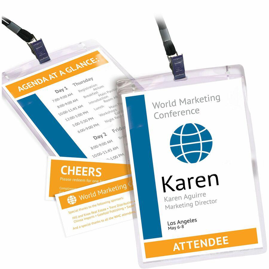 Avery&reg; Vertical Hanging Style Name Badges - White, Black - 25 / Pack. Picture 7