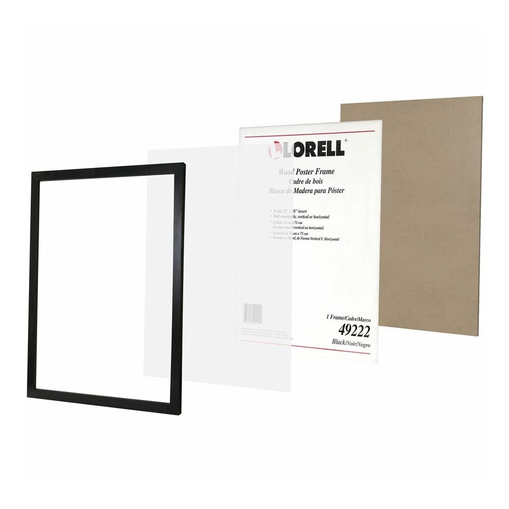 Lorell Solid Wood Poster Frame - 22" x 28" Frame Size - Rectangle - Horizontal, Vertical - Black - 1 Each. Picture 8
