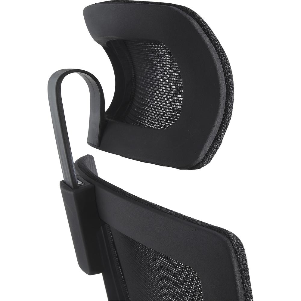 Lorell Mesh High-Back Chair w/Headrest - Black Seat - Black Mesh Back - High Back - 5-star Base - 1 Each. Picture 7