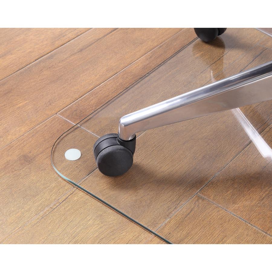 Lorell Tempered Glass Chairmat - Floor, Pile Carpet, Hardwood Floor, Marble - 36" Length x 46" Width x 0.250" Thickness - Rectangular - Tempered Glass - Clear - 1Each. Picture 8