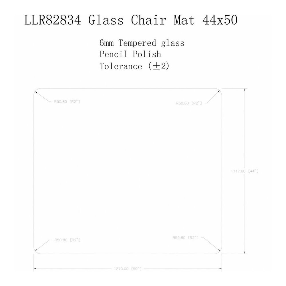Lorell Tempered Glass Chairmat - Carpet, Hardwood Floor, Marble - 50" Length x 44" Width x 0.250" Thickness - Rectangular - Tempered Glass - Clear - 1 Each. Picture 6