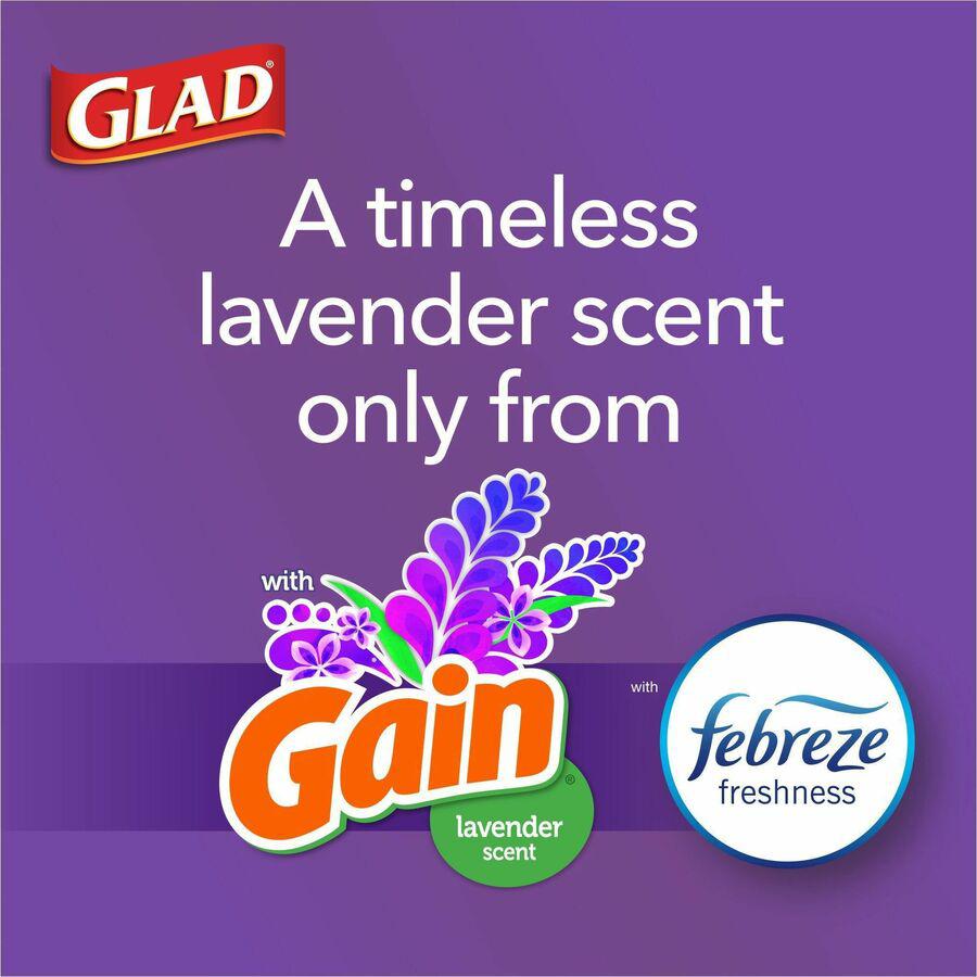 Glad ForceFlex Tall Kitchen Drawstring Trash Bags - Mediterranean Lavender with Febreze Freshness - 13 gal Capacity - 23.75" Width x 25.38" Length - 0.72 mil (18 Micron) Thickness - Drawstring Closure. Picture 22