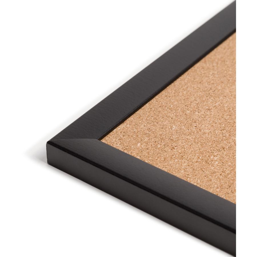 U Brands Cork Bulletin Board - 24" Board Height x 36" Board Width - Natural Cork Surface - Self-healing, Durable, Mounting System, Tackable, Sturdy - Black Wood Frame - 1 Each. Picture 6