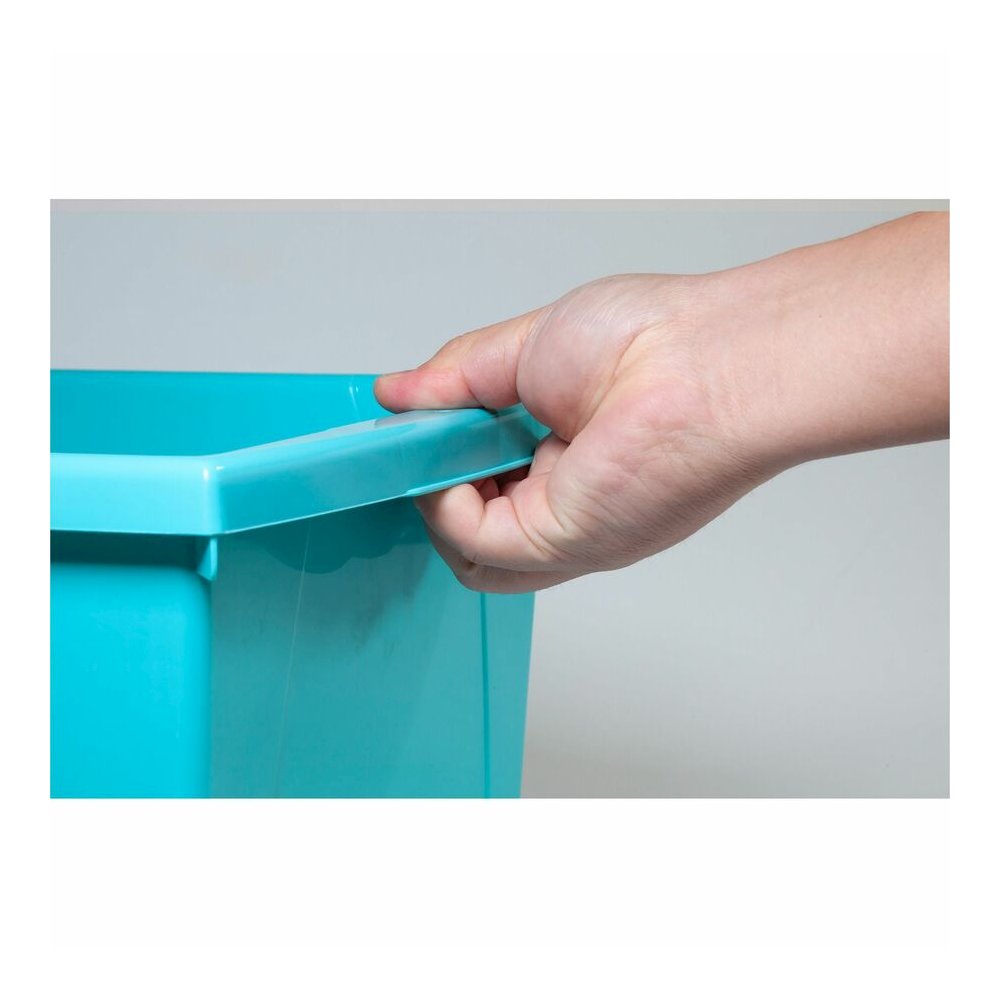 Storex 4-gallon Storage Bin - 7.87" Height x 11.25" Width x 13.63" Length - Handle, Impact Resistant, Sturdy, Drop Resistant - Assorted Bright - Plastic - 1 Each. Picture 12