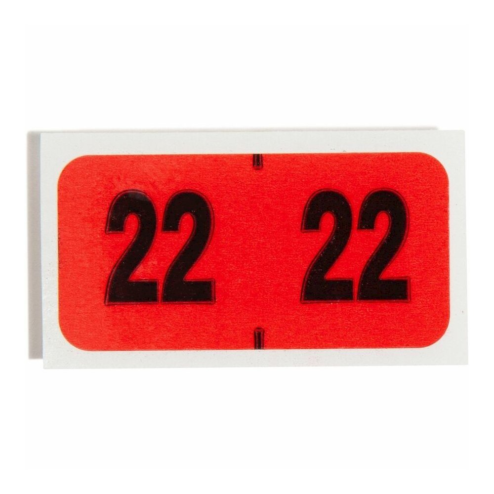 Smead ETYJ Color-Coded Year Labels - 2022 - x 1 1/2" Width x 3/4" Length - Rectangle - Red - Laminated - 500 / Roll. Picture 8