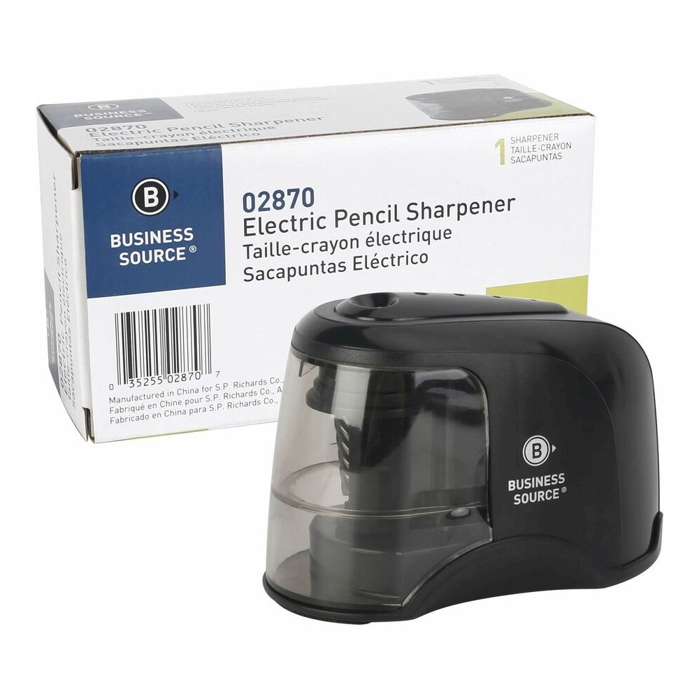 Business Source 2-way Electric Pencil Sharpener - AC Adapter Powered - Steel Alloy, ABS Plastic - 1 Each. Picture 9