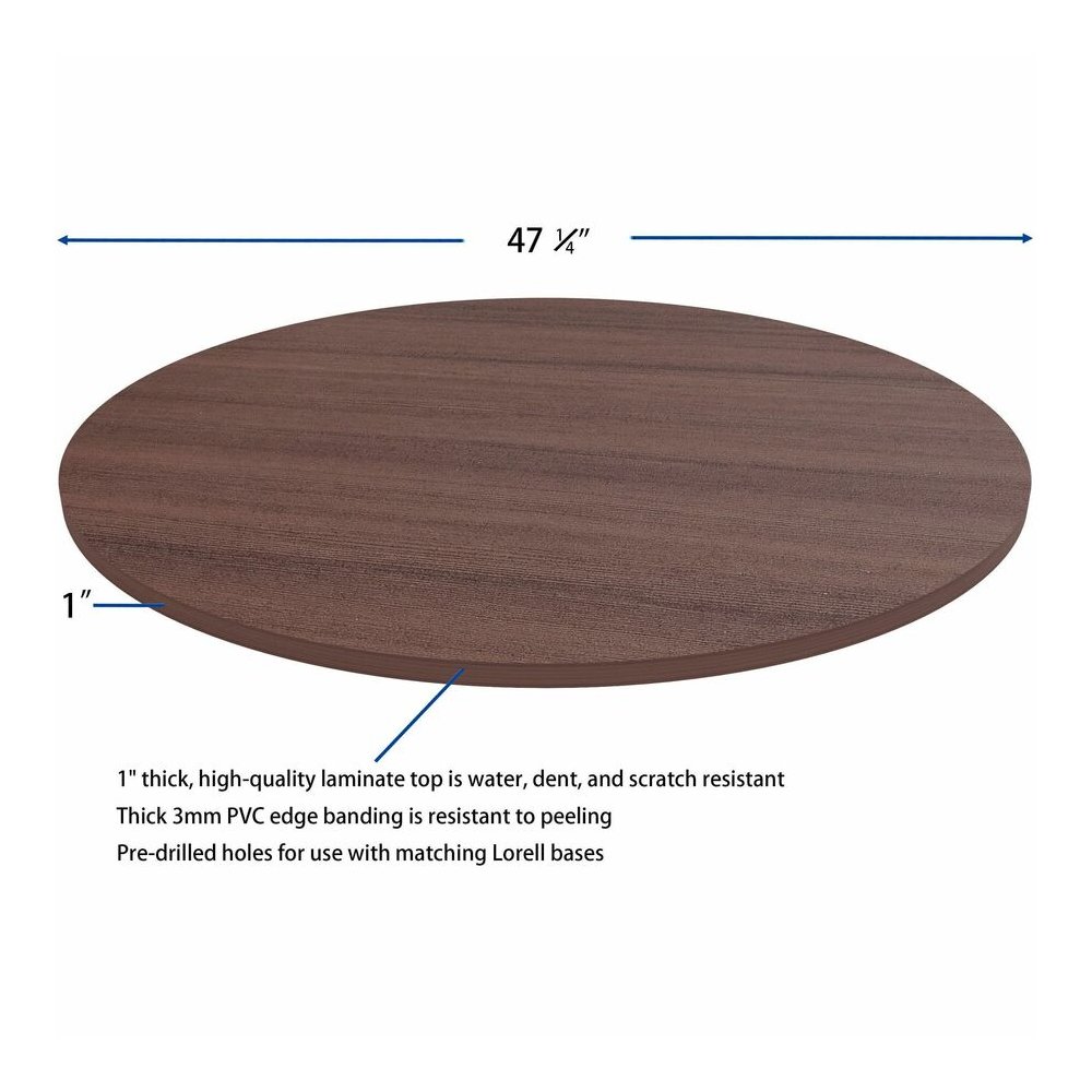 Lorell Essentials Conference Tabletop - Espresso Round Top - Contemporary Style - 1" Table Top Thickness x 48" Table Top Diameter - Assembly Required - 1 Each. Picture 8