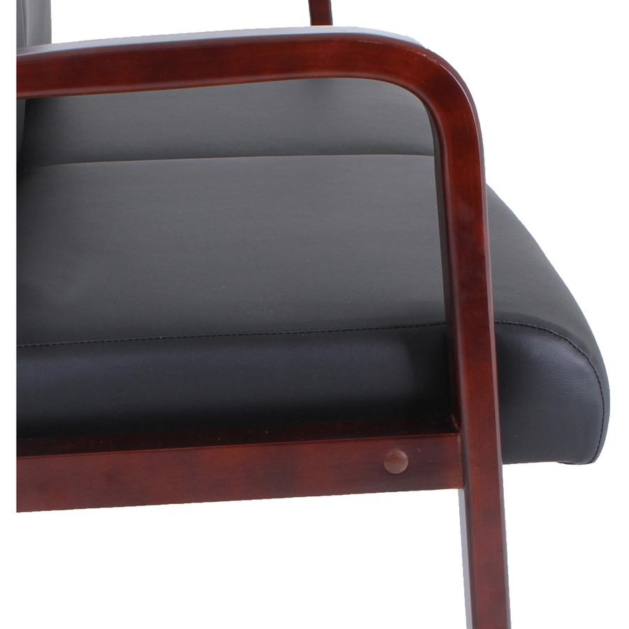 Lorell Upholstered Loveseat - Wood Frame - Black Mahogany - Bonded Leather - Armrest - 1 Each. Picture 14