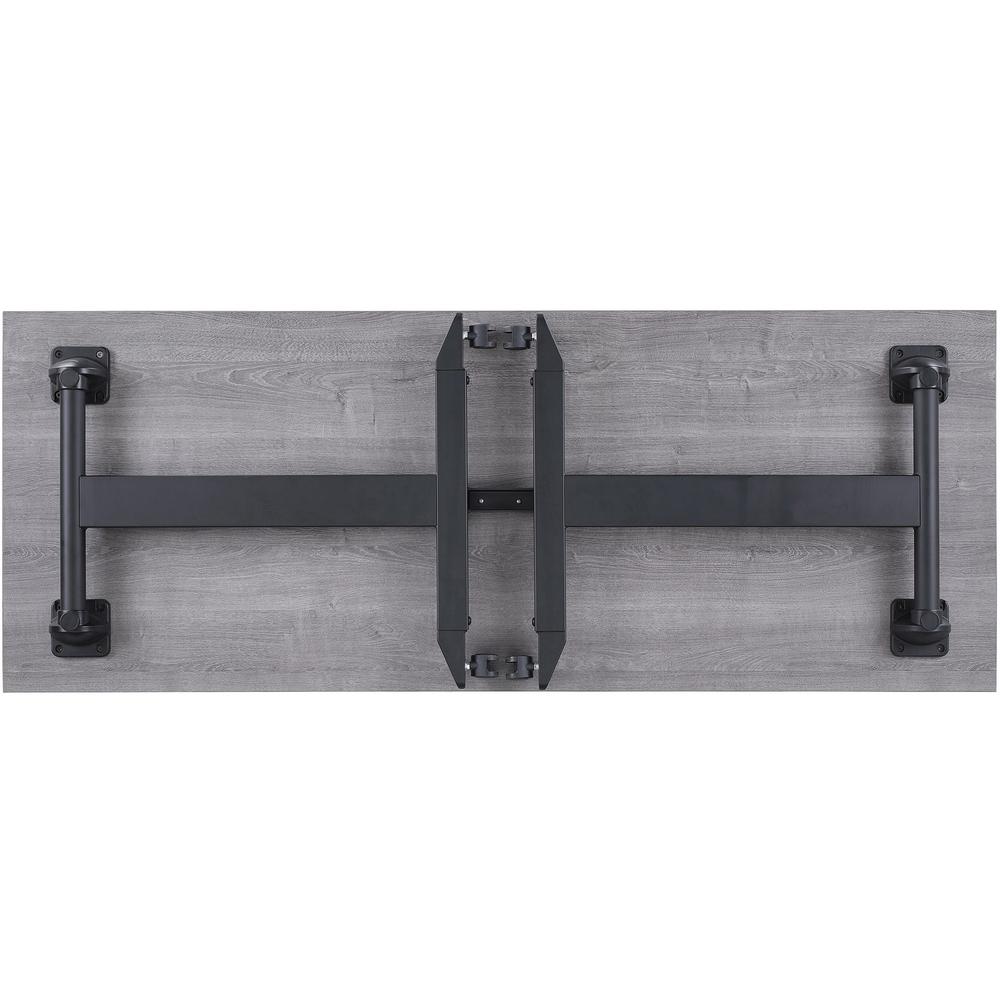 Lorell Mobile Folding Training Table - Rectangle Top - Powder Coated Base - 200 lb Capacity - 63" Table Top Width - 29.50" Height x 63" Width x 24" Depth - Assembly Required - Weathered Charcoal - Lam. Picture 7
