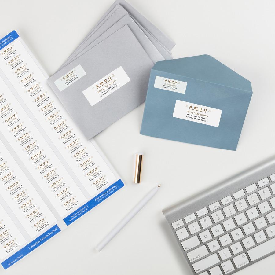Avery&reg; Easy Peel Address Labels, 2/3" x 1-3/4" , 600 Labels (18294) - x 21/32" Width x 1 3/4" Length - Permanent Adhesive - Rectangle - Inkjet, Laser - Matte - White - Paper - 60 / Sheet - 10 Tota. Picture 5