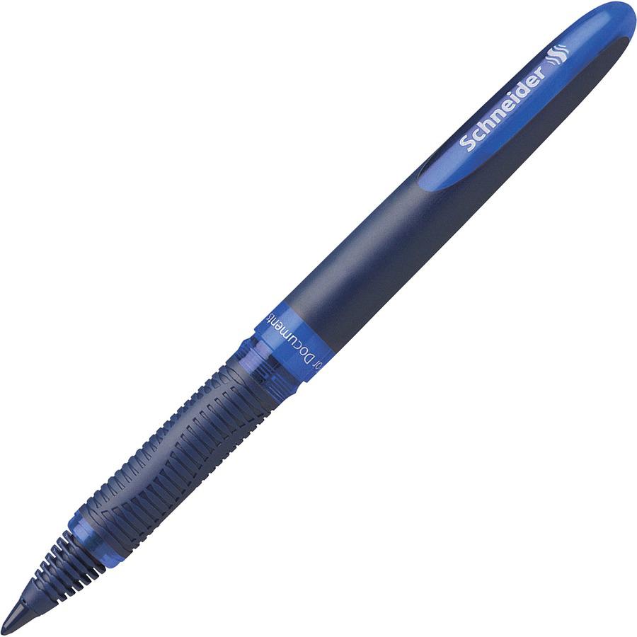 Schneider One Business Rollerball - Blue Ink - Blue, Dark Blue Barrel - 10 / Pack. Picture 9