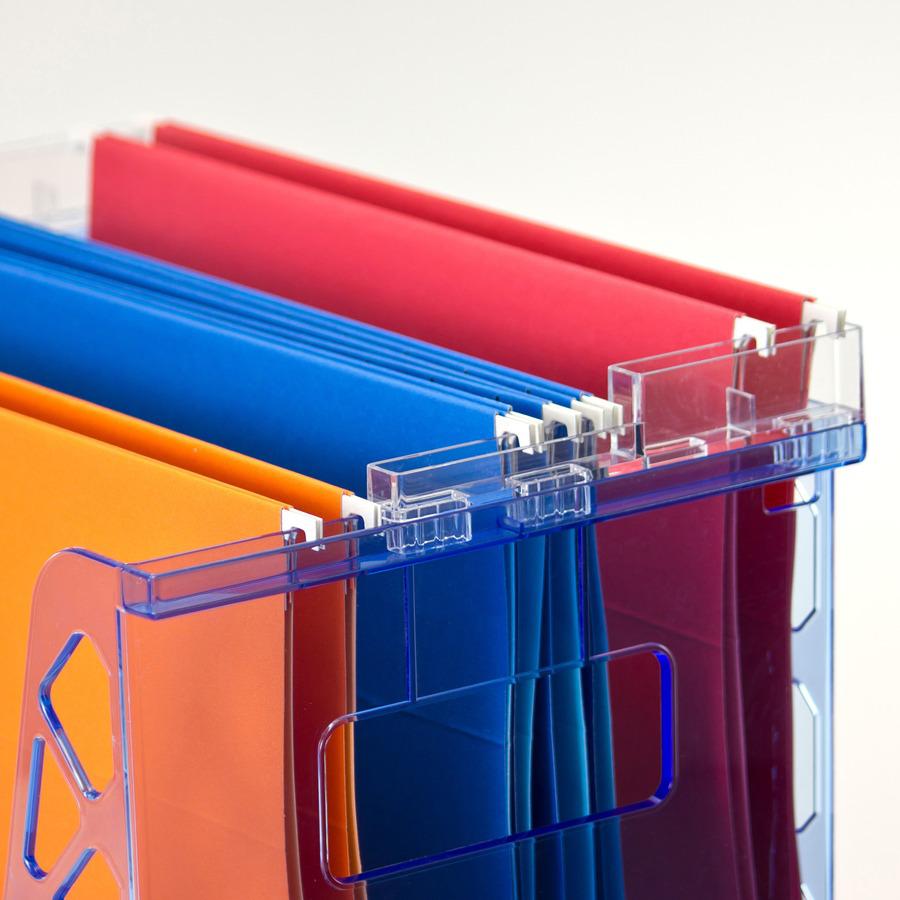 Officemate 23221 Blue Glacier Desktop File Organizer, Transparent Blue - 10.8" Height x 13.3" Width x 8.6" Depth - Desktop - Compact, Portable - Transparent Blue - 1 Each. Picture 3
