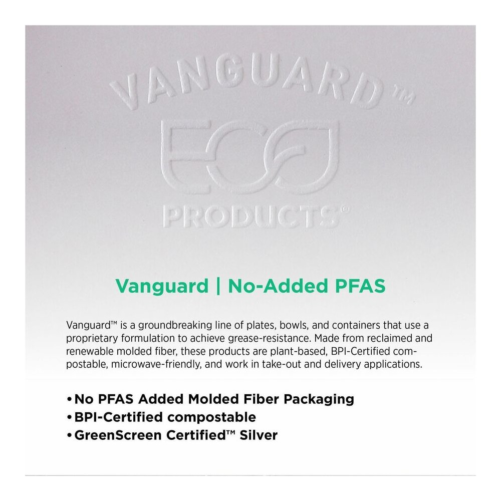 Eco-Products Vanguard 10" Sugarcane Plates - Breakroom - Disposable - Microwave Safe - 10" Diameter - White - Sugarcane Fiber Body - 500 / Carton. Picture 18