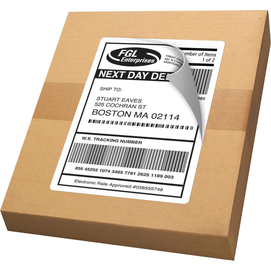 Avery&reg; Internet Shipping Labels, 5.5" x 8.5" , 200 Total (05126) - 5 1/2" Width x 8 1/2" Length - Permanent Adhesive - Rectangle - Laser - Matte - White - Paper - 2 / Sheet - 100 Total Sheets - 20. Picture 5