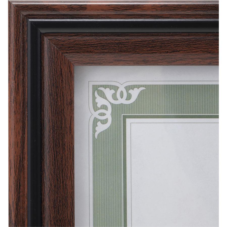 Advantus Certificate Frame - 8.50" x 11" Frame Size - Desktop - Vertical, Horizontal - Dust Resistant, Debris Resistant - Rosewood - 1 Each. Picture 8