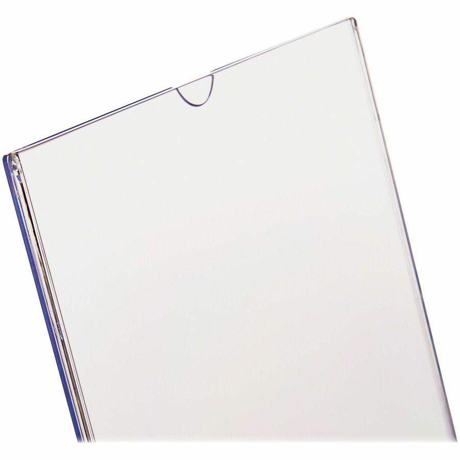Deflecto Superior Image Slanted Sign Holders - 8.5" Width x 11" Height x 3.5" Depth - L-shaped Shape - Top Loading, Durable - Polystyrene - Clear - 12 / Carton. Picture 12