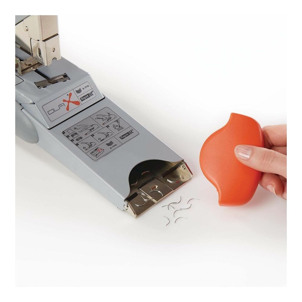 Rapid DUAX Heavy Duty Stapler - Staples Upto 170 Sheet - Holds Upto 400 Staple - Silver, Orange - Metal - 1 Each. Picture 13
