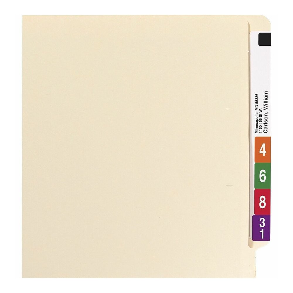 Smead Straight Tab Cut Legal Recycled Fastener Folder - 8 1/2" x 14" - 3/4" Expansion - 2 x 2B Fastener - 2" for Folder - End Tab Location - 11 pt. - 2 Plys - Manila - Embossed - 10% Recycled - 50 / B. Picture 8