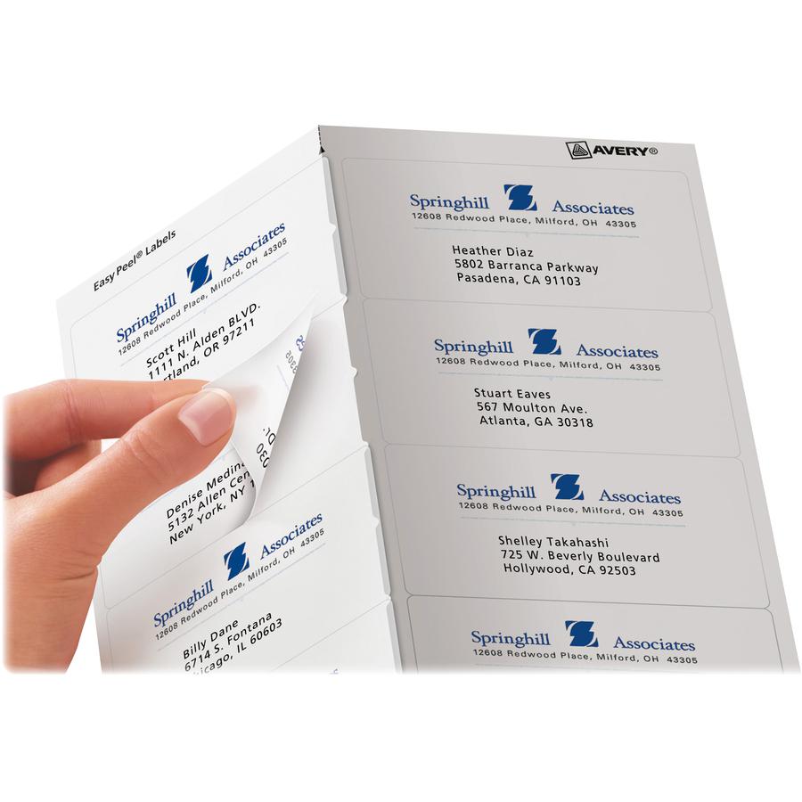 Avery&reg; Shipping Labels, Sure Feed, 2" x 4" , 100 Clear Labels (18663) - 2" Width x 4" Length - Permanent Adhesive - Rectangle - Inkjet - Clear - Film - 10 / Sheet - 25 Total Sheets - 250 Total Lab. Picture 6