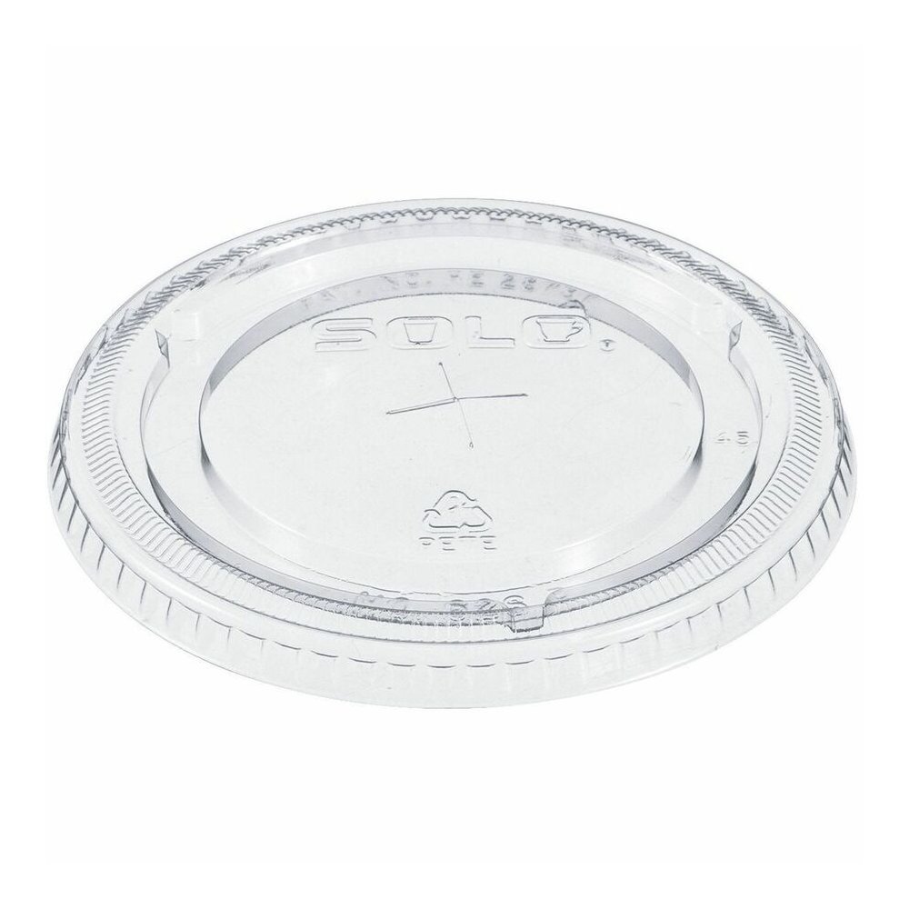Dart 12-24 oz PET Plastic Straw-Slotted Lid - Clear - Storing - 3.9" Diameter - Clear - Polyethylene Terephthalate (PET), Plastic Body - 10 / Carton. Picture 8