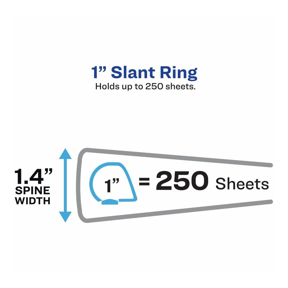 Avery&reg; Heavy-duty Nonstick View Binder - 1" Binder Capacity - Letter - 8 1/2" x 11" Sheet Size - 220 Sheet Capacity - 3 Ring - Fastener: Slant D-Ring - Pocket: 4, Internal - Poly - Light Blue - Re. Picture 7