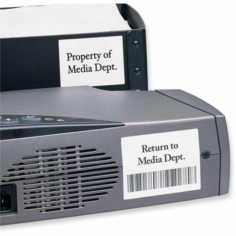 Avery&reg; Permanent Durable ID Laser Labels - Waterproof - 2" Width x 2 5/8" Length - Permanent Adhesive - Rectangle - Laser - Matte - White - Film - Water Resistant - 15 / Sheet - 50 Total Sheets - . Picture 4