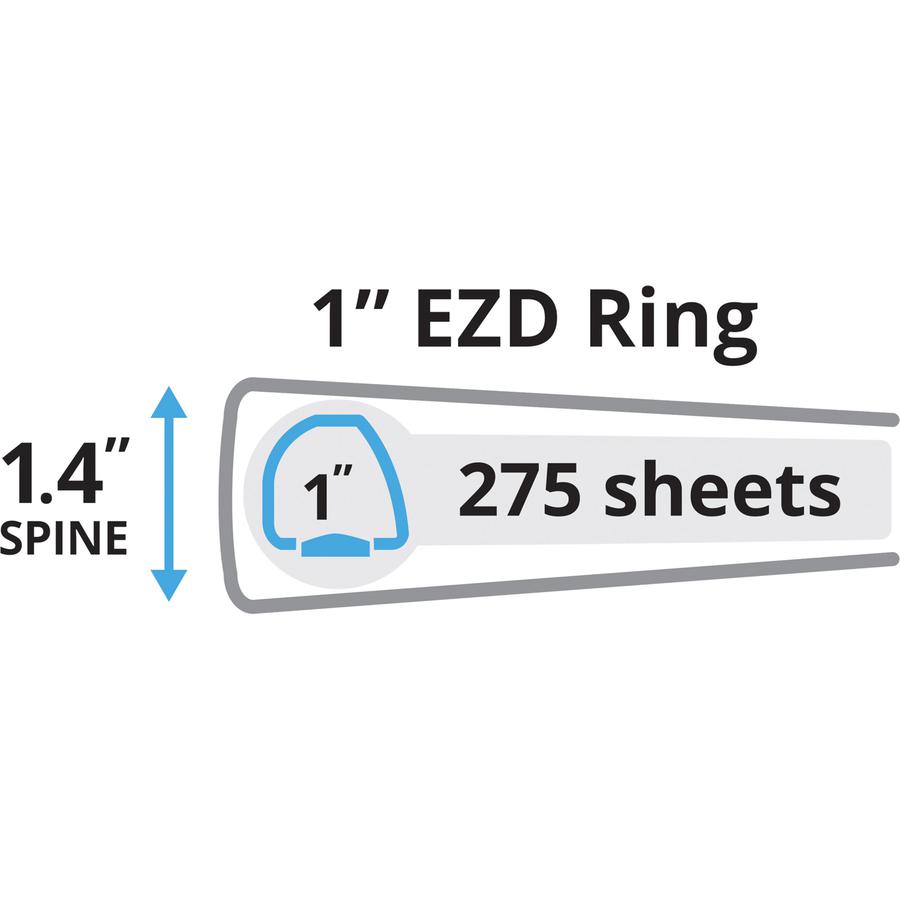 Avery&reg; DuraHinge Durable Binder with Label Holder - 1" Binder Capacity - Letter - 8 1/2" x 11" Sheet Size - 275 Sheet Capacity - 3 x D-Ring Fastener(s) - 4 Internal Pocket(s) - Poly - Black - Recy. Picture 7