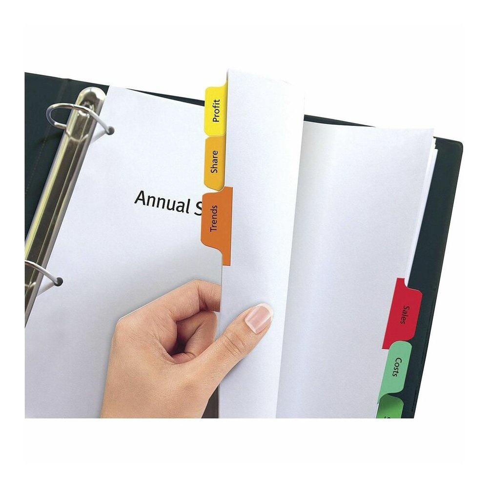 Avery&reg; Index Maker Index Divider - 40 x Divider(s) - 8 Tab(s) - 8 - 8 Tab(s)/Set - 8.5" Divider Width x 11" Divider Length - 3 Hole Punched - White Paper Divider - Multicolor Paper Tab(s) - Custom. Picture 6