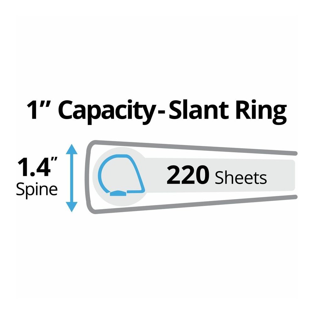 Avery&reg; Durable View 3 Ring Binder - 1" Binder Capacity - Letter - 8 1/2" x 11" Sheet Size - 220 Sheet Capacity - 250 Ring - Fastener: Slant Ring - Pocket: 2, Internal - Polypropylene - White - Rec. Picture 7