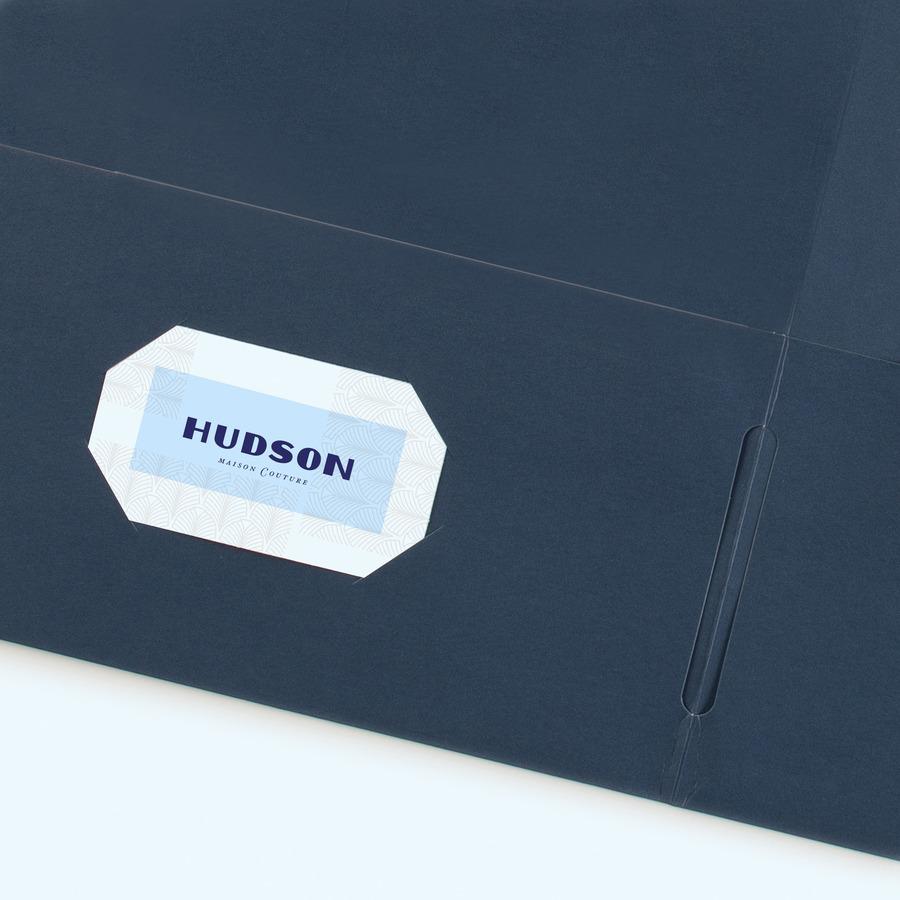 Avery&reg; Letter Pocket Folder - 8 1/2" x 11" - 40 Sheet Capacity - 2 Internal Pocket(s) - Embossed Paper - Dark Blue - 25 / Box. Picture 3