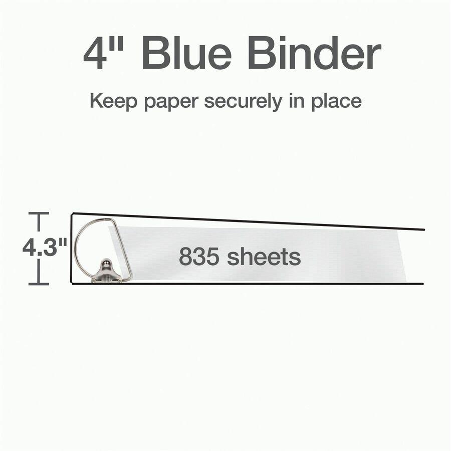Cardinal Xtralife ClearVue Locking Slant-D Binders - 4" Binder Capacity - Letter - 8 1/2" x 11" Sheet Size - 890 Sheet Capacity - 3 3/5" Spine Width - 3 x D-Ring Fastener(s) - 2 Inside Front & Back Po. Picture 8