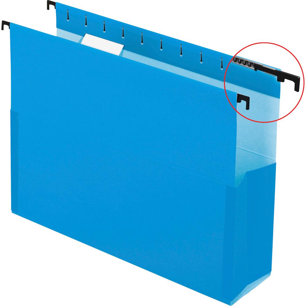 Pendaflex SureHook Letter Recycled Hanging Folder - 8 1/2" x 11" - 2" Expansion - Blue - 10% Recycled - 25 / Box. Picture 3