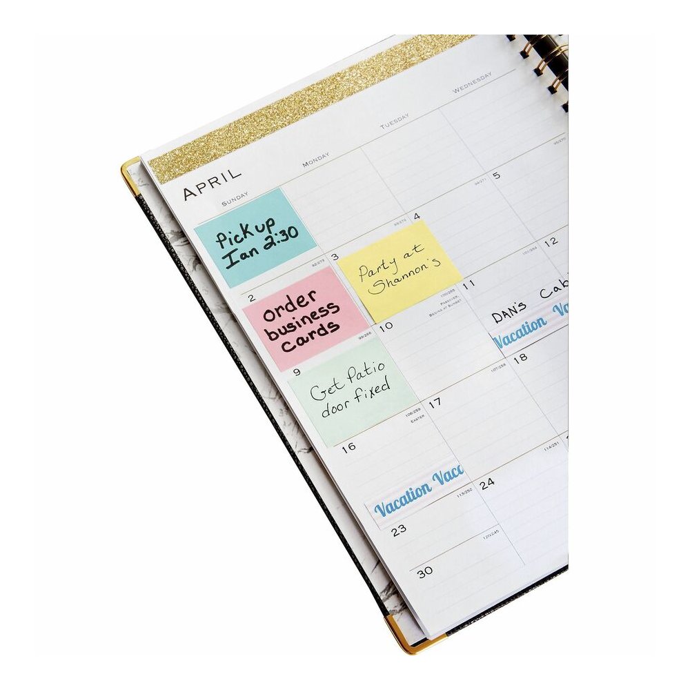 Post-it&reg; Notes - Beachside Caf&eacute; Color Collection - 1200 - 1 3/8" Flag/Note Width x 1 7/8" Flag/Note Length - Rectangle - 100 Sheets per Pad - Unruled - Fresh Mint, Aqua Splash, Sunnyside, P. Picture 9