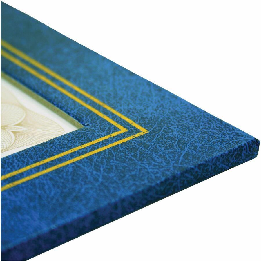 Golite nu-dell Flat Document Frames - Holds 11" x 8.50" Insert - Desktop - Horizontal, Vertical - Easel Back, Hanger - 2 / Pack - Leatherette - Blue. Picture 6