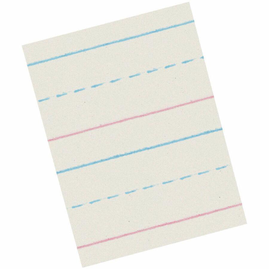 Zaner-Bloser Dotted Midline Newsprint Paper - 500 Sheets - 0.63" Ruled - Unruled Margin - 10 1/2" x 8" Sheet Size - White Paper - 1 Pack. Picture 3