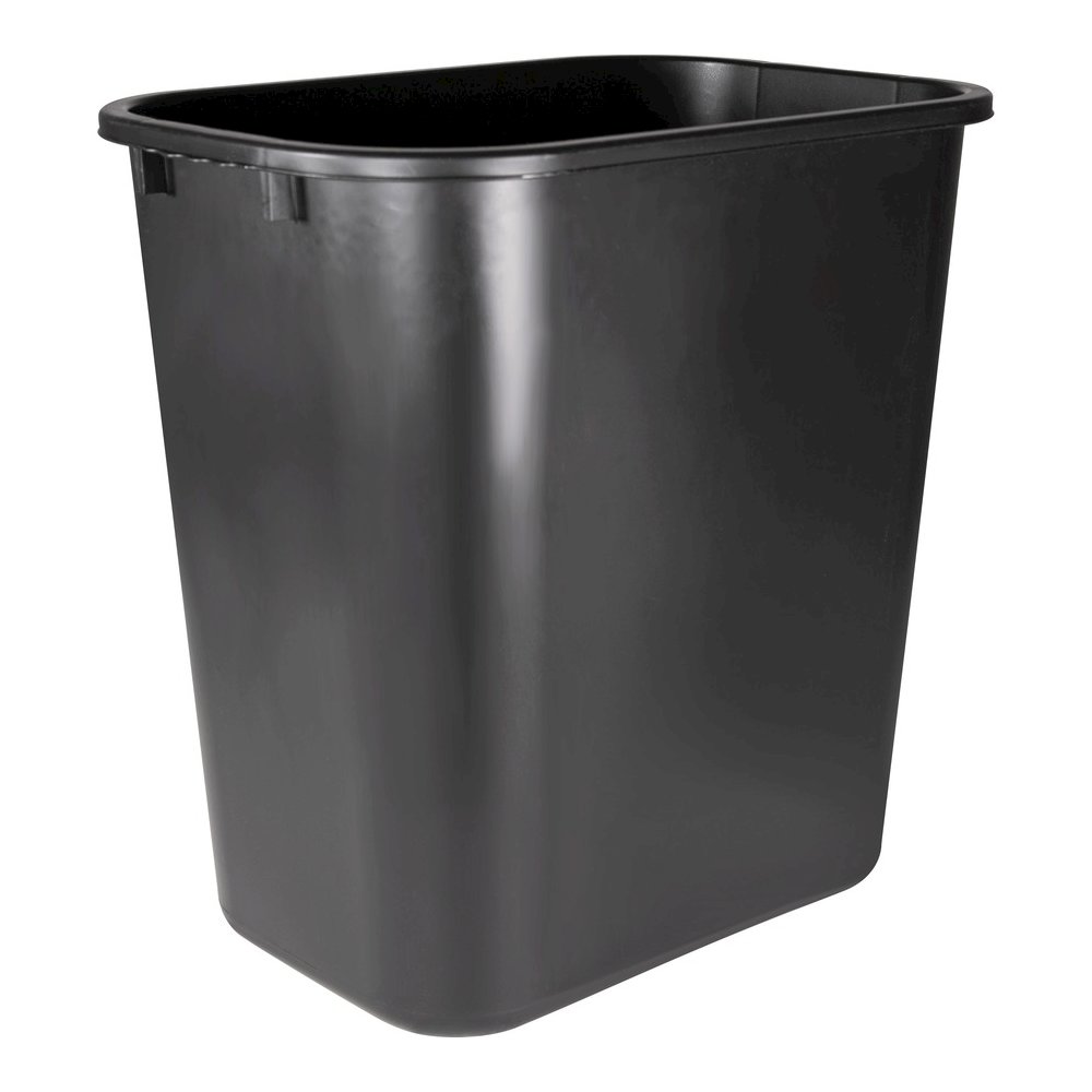 Sparco Rectangular Wastebasket - 7 gal Capacity - Rectangular - 15" Height x 14.5" Width x 10.5" Depth - Polyethylene - Black - 1 Each. Picture 10