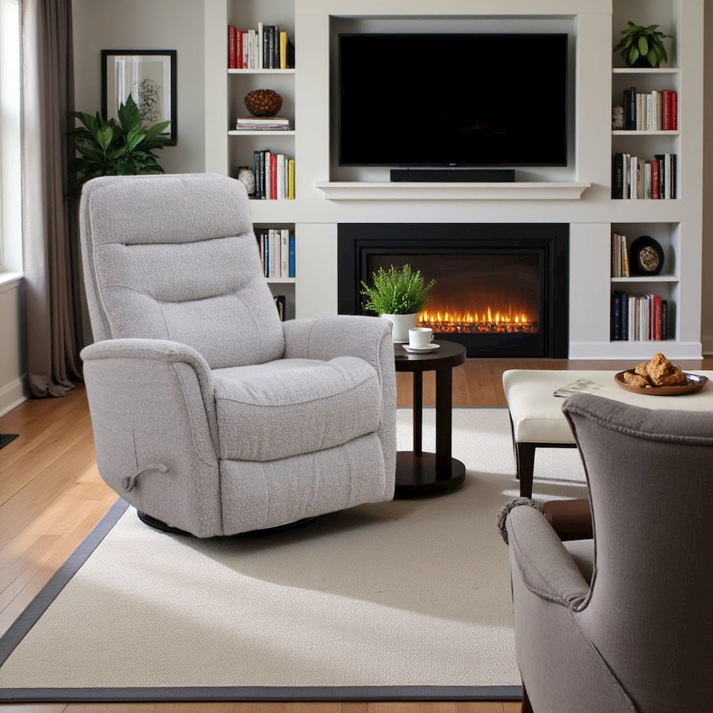 Bloke Cotton Recliner Nursery Glider Set – Elegant Boucle Chairs for Comfort. Picture 3
