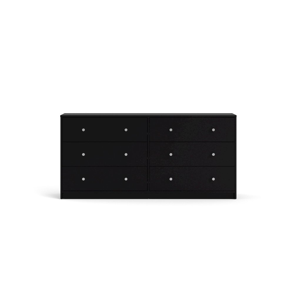 Furnifact Black Dresser for Bedroom – Modern 6 Drawer Dresser with Spacious Storage – Sleek Black Dresser and Bedroom Dresser for Clothes and Essentials. Picture 2