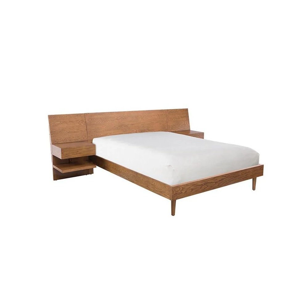 King Size Bedroom Set with Platform Bed and Two Matching Nightstands. Picture 1